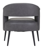 English Elm EE2813 100% Polyester, Plywood, Steel Modern Commercial Grade Accent Chair Vintage Gray, Black 100% Polyester, Plywood, Steel