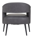 Zuo Modern Berkeley 100% Polyester, Plywood, Steel Modern Commercial Grade Accent Chair Vintage Gray, Black 100% Polyester, Plywood, Steel