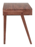 Zuo Modern Linea Acacia Wood, Plywood, MDF Mid Century Commercial Grade Desk Walnut, White Acacia Wood, Plywood, MDF