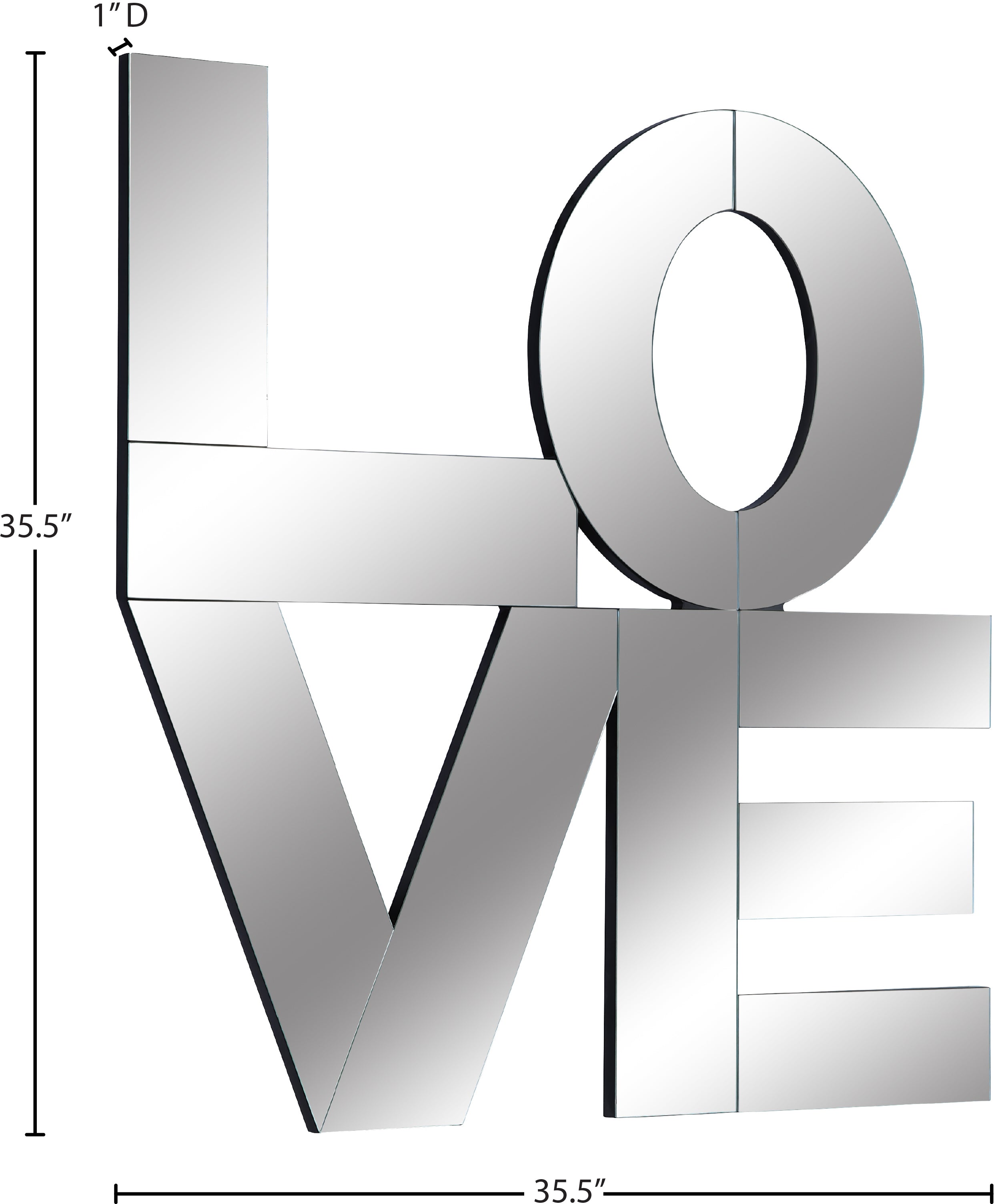Meridian Furniture Love Glass Mirror - Thumbnail 4