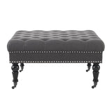 Isabelle Charcoal Square Tufted Ottoman