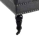 Isabelle Charcoal Square Tufted Ottoman