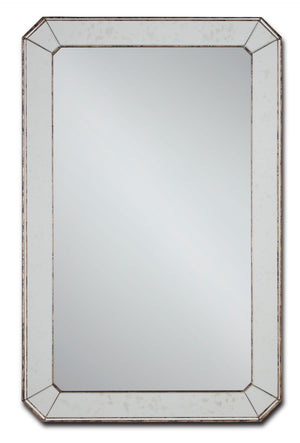 Antiqued Mirror - Elegant Rectangular Design with Mottled Glass Frame for Chic Home Décor & Style