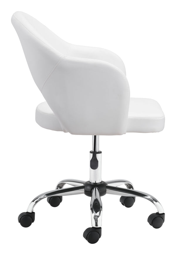 Zuo Modern Planner 100% Polyurethane, Plywood, Steel Modern Commercial Grade Office Chair White, Chrome 100% Polyurethane, Plywood, Steel