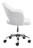 English Elm EE2720 100% Polyurethane, Plywood, Steel Modern Commercial Grade Office Chair White, Chrome 100% Polyurethane, Plywood, Steel