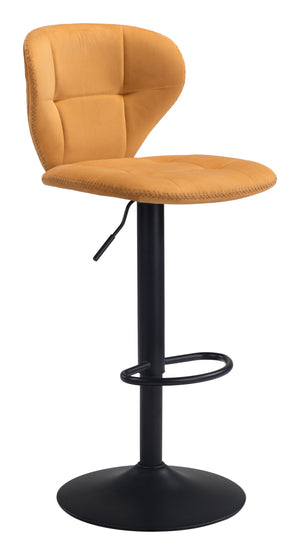 Zuo Modern Salem 100% Polyester, Plywood, Steel Modern Commercial Grade Barstool Yellow, Black 100% Polyester, Plywood, Steel