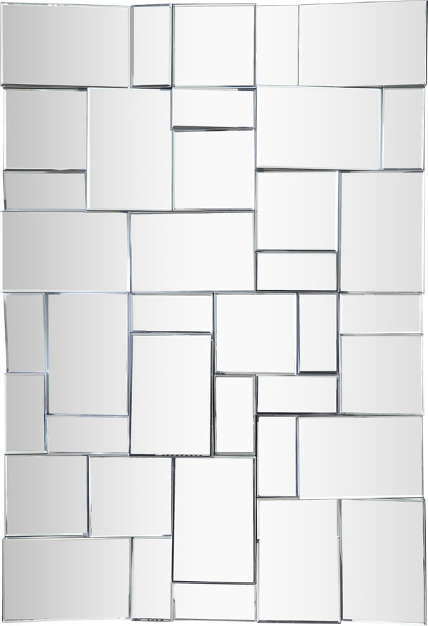 Action Glass / Engineered Wood Contemporary  Mirror - 47" W x 4.5" D x 31.5" H