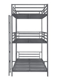 Maynard Casual Metal Triple Bunk Bed Gunmetal