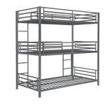 Maynard Casual Metal Triple Bunk Bed Gunmetal