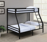 Kinsey Modern Bunk Bed with Ladder Matte Black