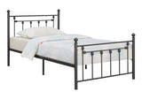 Canon Casual Metal Slatted Headboard Platform Bed