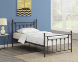 Canon Casual Metal Slatted Headboard Platform Bed