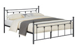 Canon Casual Metal Slatted Headboard Platform Bed