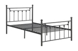 Canon Casual Metal Slatted Headboard Platform Bed