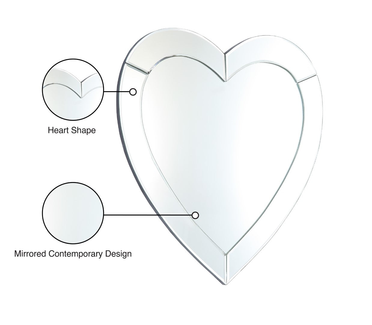 Meridian Furniture Heart Shaped Mirror - Thumbnail 5