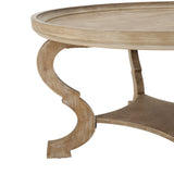 Noble House Althea Natural Finished Faux Wood Circular Coffee Table
