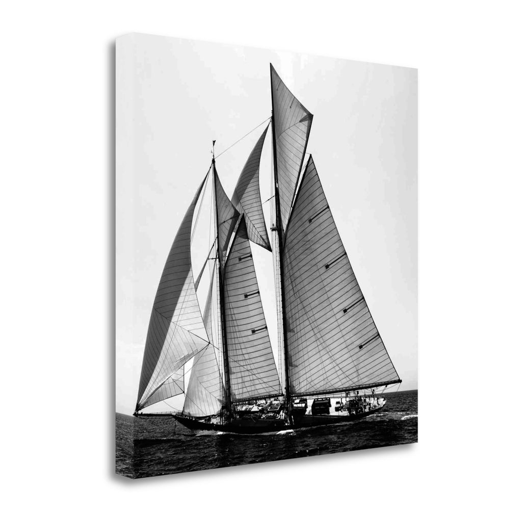 35" Sailboat in Action Giclee Wrap Canvas Wall Art