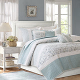 Madison Park Dawn Cottage/Country| 100% Cotton Percale Printed 6Pcs Coverlet Set MP13-2802