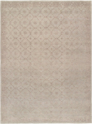 Pasargad Azerbaijan Collection Hand-Knotted Silk & Wool Area Rug , Grey PARP-34 GREY 9X12-PASARGAD