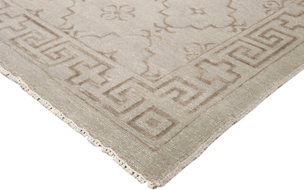 Pasargad Azerbaijan Collection Hand-Knotted Silk & Wool Area Rug , Grey PARP-34 GREY 9X12-PASARGAD