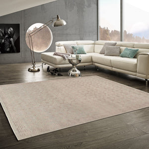 Pasargad Azerbaijan Collection Hand-Knotted Silk & Wool Area Rug , Grey PARP-34 GREY 9X12-PASARGAD