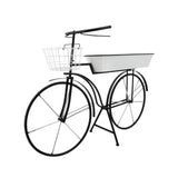 Sagebrook Home Contemporary Metal 30"h Bike Planter, White Kd 16064 White Metal