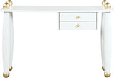 Etro Engineered Wood / Metal Contemporary White / Gold Desk/Console - 48" W x 16" D x 30" H