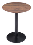 Zuo Modern Alto MDF, Steel Modern Commercial Grade Bistro Table Brown, Black MDF, Steel