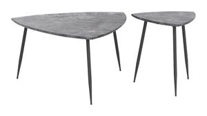 English Elm EE2662 MDF, Steel Modern Commercial Grade Accent Table Set Gray, Black MDF, Steel