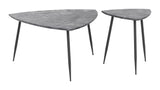 Zuo Modern Set MDF, Steel Modern Commercial Grade Accent Table Set Gray, Black MDF, Steel