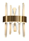 Bethel Gold LED Wall Sconce in Stainless Steel & Crystal