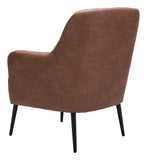 Zuo Modern Tasmania 100% Polyester, Plywood, Steel Modern Commercial Grade Accent Chair Vintage Brown, Black 100% Polyester, Plywood, Steel