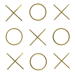 XOXO Stainless Steel Contemporary Gold Stainless Steel Wall Decor - 14.125" W x .75" D x 14.125" H / 13" W x .75" D x 13" H