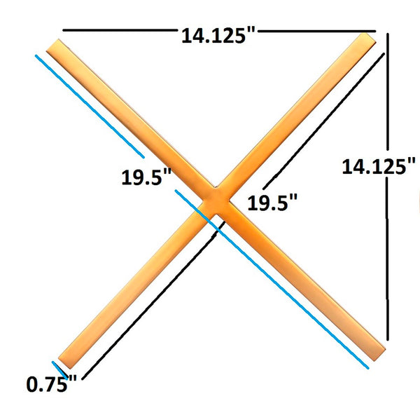 XOXO Stainless Steel Contemporary Gold Stainless Steel Wall Decor - 14.125" W x .75" D x 14.125" H / 13" W x .75" D x 13" H