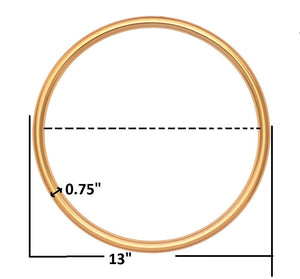 XOXO Stainless Steel Contemporary Gold Stainless Steel Wall Decor - 14.125" W x .75" D x 14.125" H / 13" W x .75" D x 13" H