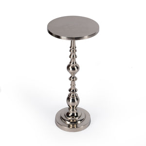 Butler Specialty Darien Round Nickel Pedestal End Table 4324220