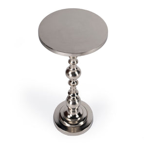 Butler Specialty Darien Round Nickel Pedestal End Table 4324220