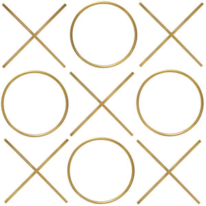 XOXO Stainless Steel Contemporary Gold Stainless Steel Wall Decor - 21.375" W x .75" D x 21.375" H / 20" W x .75" D x 20" H