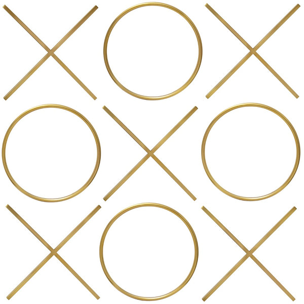 XOXO Stainless Steel Contemporary Gold Stainless Steel Wall Decor - 21.375" W x .75" D x 21.375" H / 20" W x .75" D x 20" H