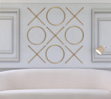 XOXO Stainless Steel Contemporary Gold Stainless Steel Wall Decor - 21.375" W x .75" D x 21.375" H / 20" W x .75" D x 20" H