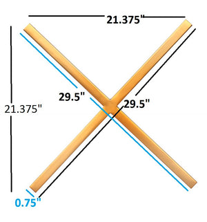 XOXO Stainless Steel Contemporary Gold Stainless Steel Wall Decor - 21.375" W x .75" D x 21.375" H / 20" W x .75" D x 20" H