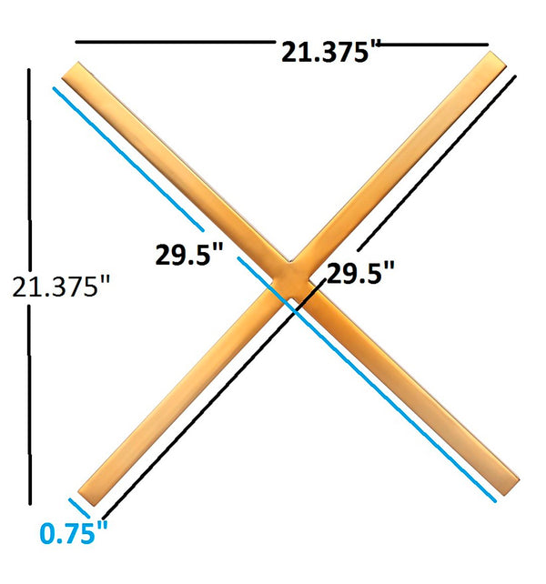 XOXO Stainless Steel Contemporary Gold Stainless Steel Wall Decor - 21.375" W x .75" D x 21.375" H / 20" W x .75" D x 20" H