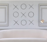XOXO Stainless Steel Contemporary Chrome Stainless Steel Wall Decor - 14.125" W x .75" D x 14.125" H / 13" W x .75" D x 13" H
