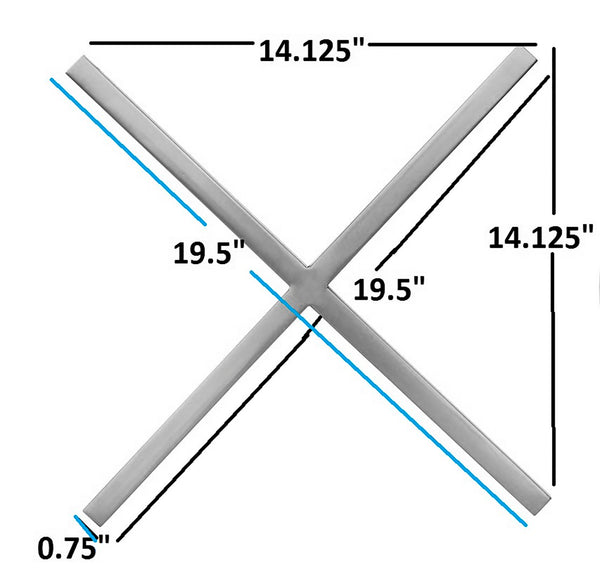 XOXO Stainless Steel Contemporary Chrome Stainless Steel Wall Decor - 14.125" W x .75" D x 14.125" H / 13" W x .75" D x 13" H