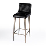 Butler Specialty Maxwell Black Leather Bar Stool 4347034