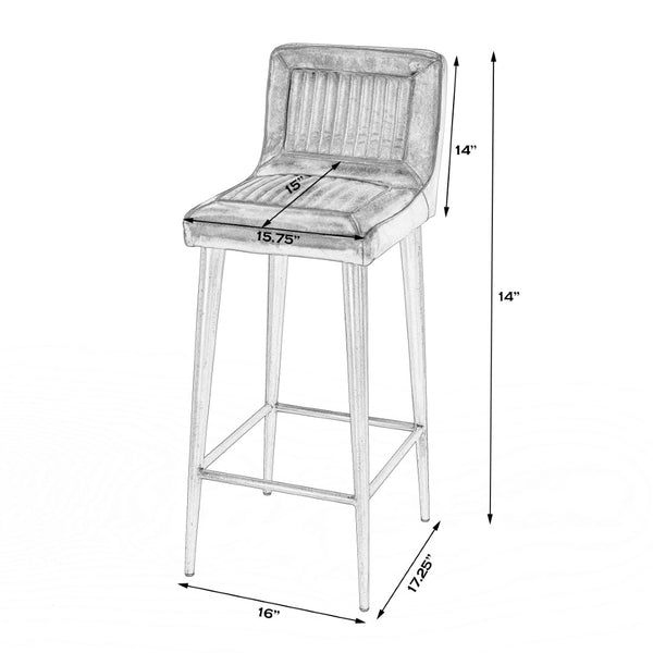 Butler Specialty Maxwell Black Leather Bar Stool 4347034