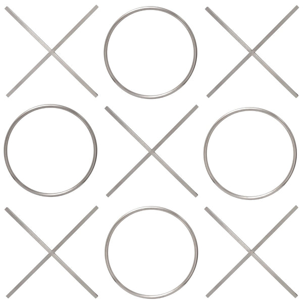 XOXO Stainless Steel Contemporary Chrome Stainless Steel Wall Decor - 21.375" W x .75" D x 21.375" H / 20" W x .75" D x 20" H