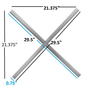 XOXO Stainless Steel Contemporary Chrome Stainless Steel Wall Decor - 21.375" W x .75" D x 21.375" H / 20" W x .75" D x 20" H