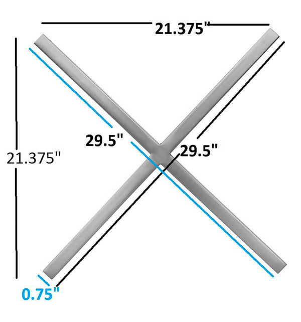 XOXO Stainless Steel Contemporary Chrome Stainless Steel Wall Decor - 21.375" W x .75" D x 21.375" H / 20" W x .75" D x 20" H
