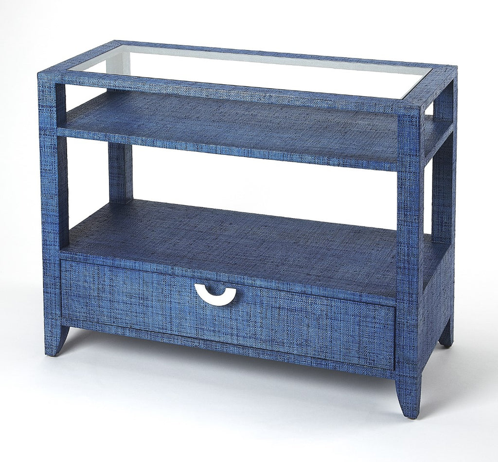 Butler Specialty Amelle Blue Raffia Console Table 4358361